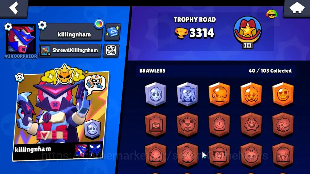 Brawl Stars Accounts 3314 Trophy|40 Brawlers 7 Max|Colt Full Buffies|4k image 2