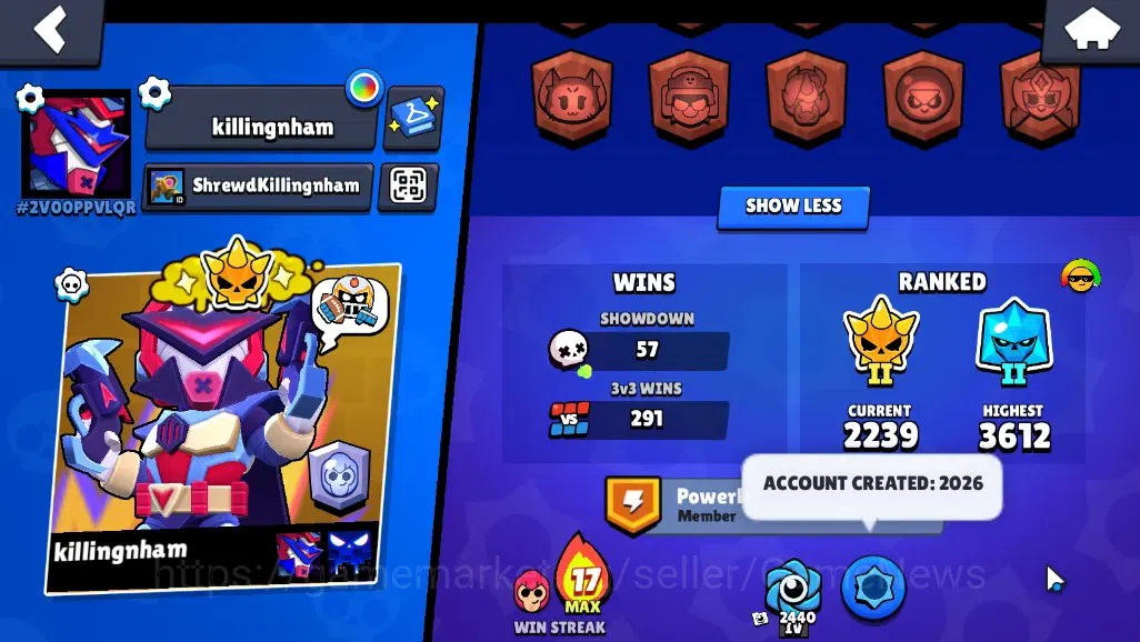Brawl Stars Accounts 3314 Trophy|40 Brawlers 7 Max|Colt Full Buffies|4k image 3
