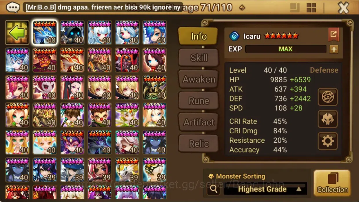 Summoners War: Sky Arena Accounts End-Game ASIA Lv100 2LND (Rick,Manannan)35 NB5 (Leo,Teshar,Liam,Ereshion,Seara,Oliver etc 5