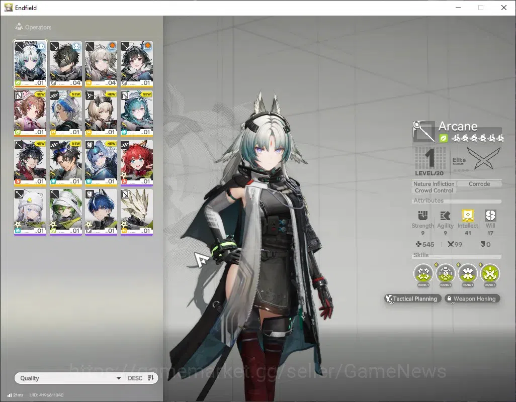 Arknights: Endfield Accounts ASIA|Lvl 2|2 SSR 1 Limited + 1(*6 Weapon)| Arcane | Standard Ardelia+Sign|Male MC|Log 1