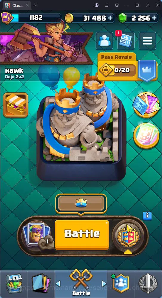 Clash Royale Accounts Others Trophy 9782|CL 1182|KTL 13|113 Cards|4 Champ|3 Hero|11 Evo|Arena 24|2256 Gems|Proteck Off|Check 1