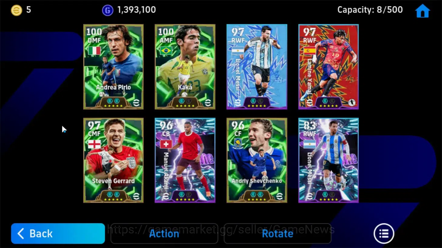 eFootball Accounts Legends & Iconic Players Android|Epic Kaka,Andrea Pirlo,Steven Gerrard,Andriy Shevchenko,ShowTime Manuel 4