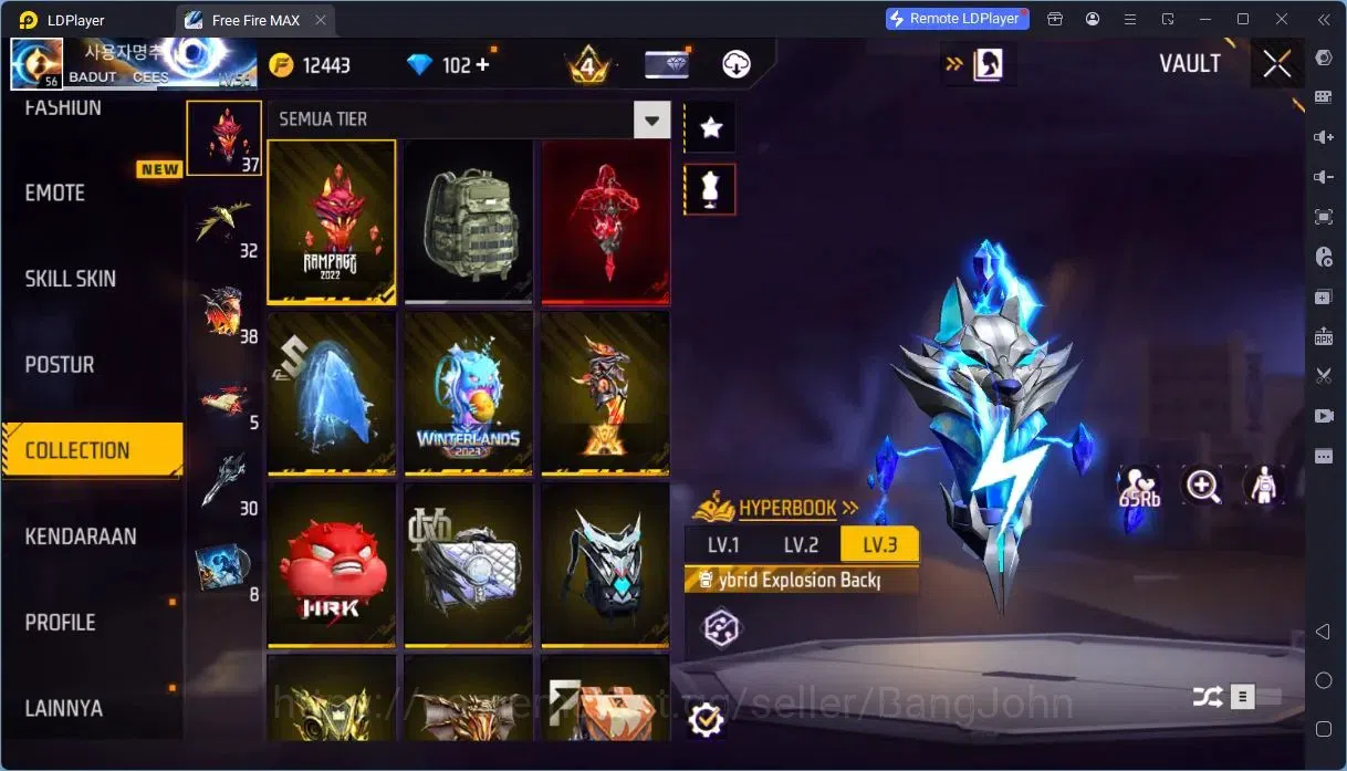 Free Fire Accounts Indonesia | Vault 736 | 3 Evo(SCAR,Thompson,Tinju) image 16