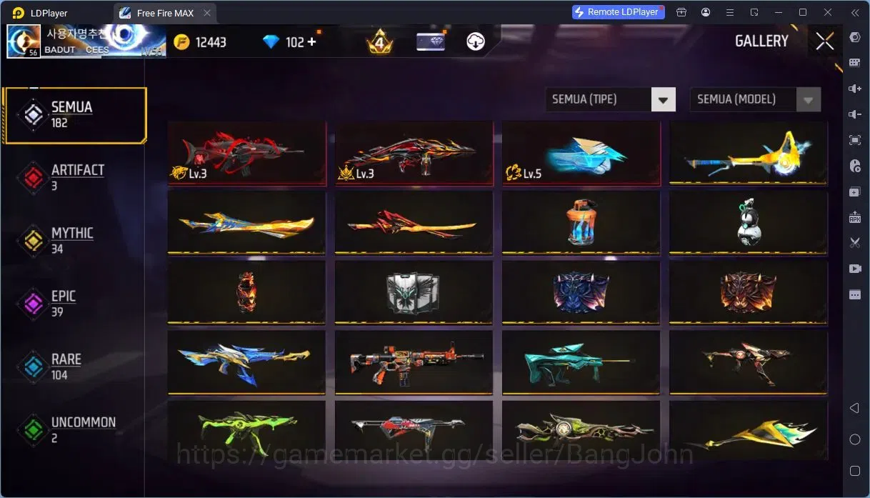 Free Fire Accounts Indonesia | Vault 736 | 3 Evo(SCAR,Thompson,Tinju) image 7