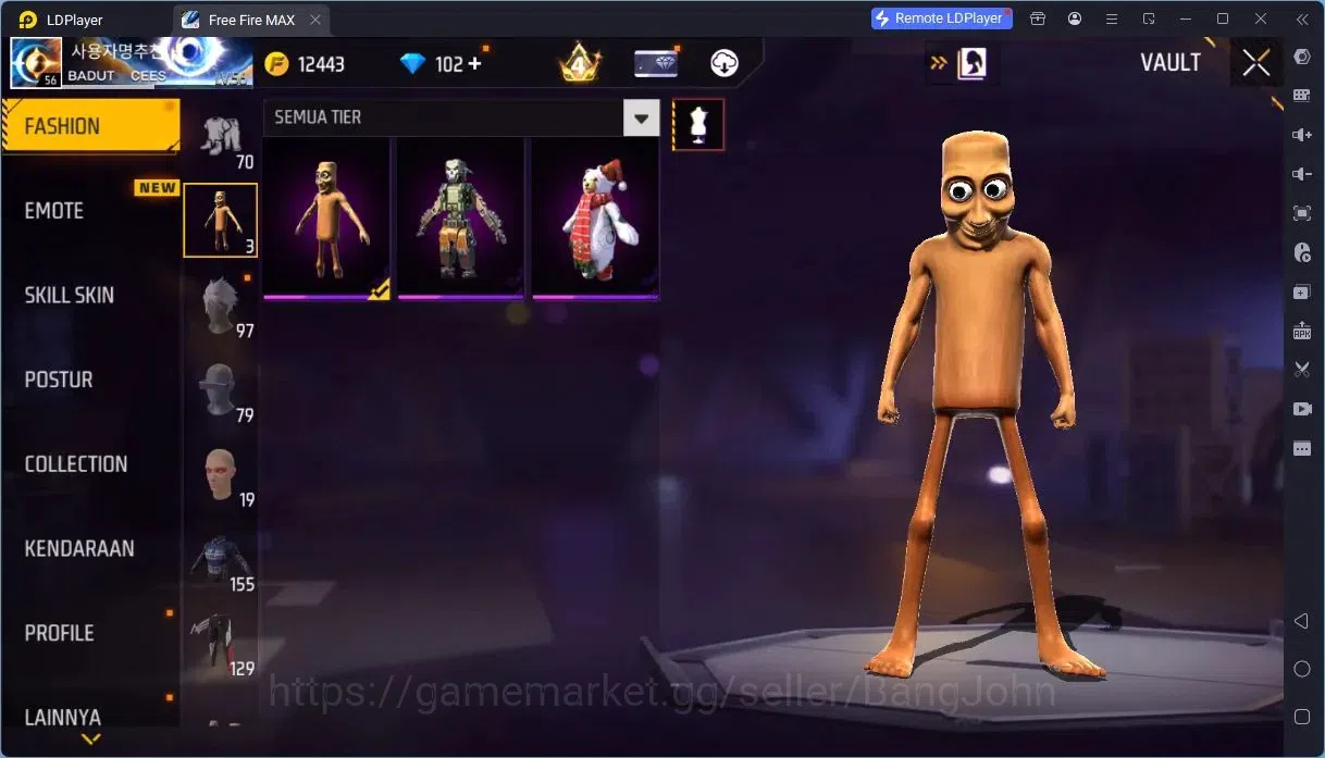 Free Fire Accounts Indonesia | Vault 736 | 3 Evo(SCAR,Thompson,Tinju) image 9
