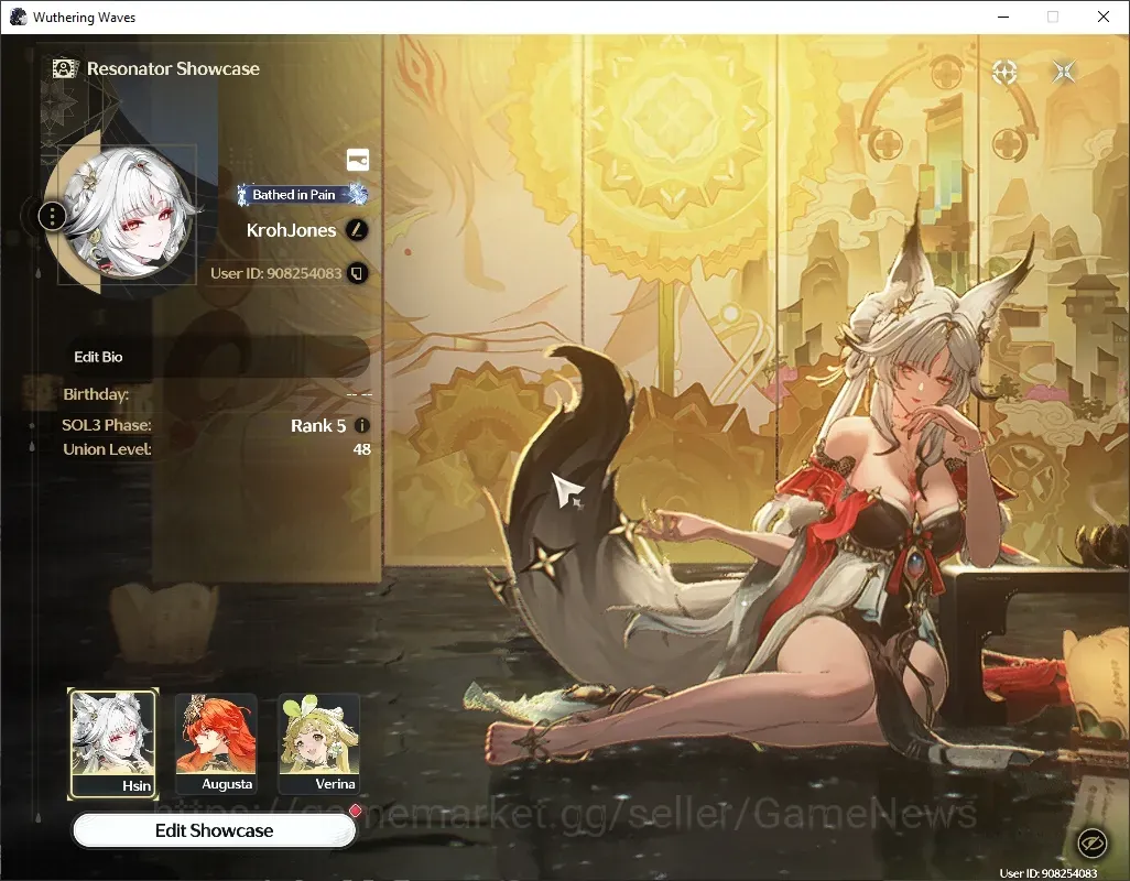 Wuthering Waves Accounts Starter SEA|UL 48|38K Astrite +61 LT|2 Limited (Hsin +Sign,Agusta +Sign) 2 STD Char|DB Lvl 1
