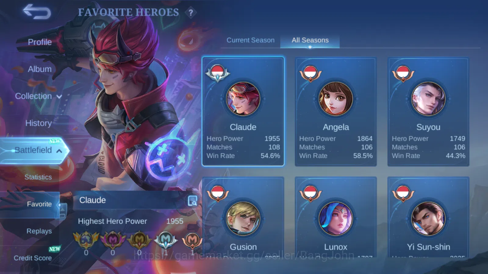 Mobile Legends: Bang Bang Accounts Hero 100 | Skin 246 | Ducati Benedetta | Prime Cla image 3