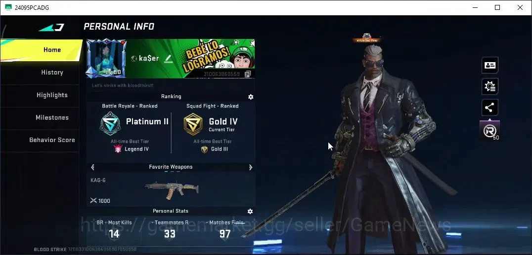 Blood Strike Accounts ASIA|Limited MELEE [Butterfly Knife]|Ultra [Origin image 2