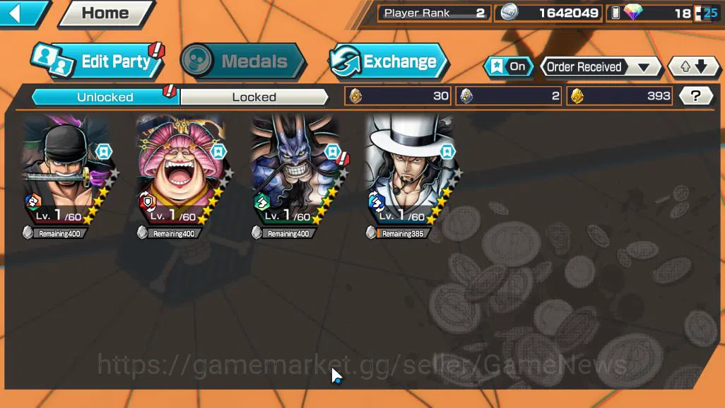 One Piece Bounty Rush Accounts Starter Global|4 EX|Raid Onigashima Roronoa Zoro,Battle Of Monster Onigashima Kaido,Olin The 3