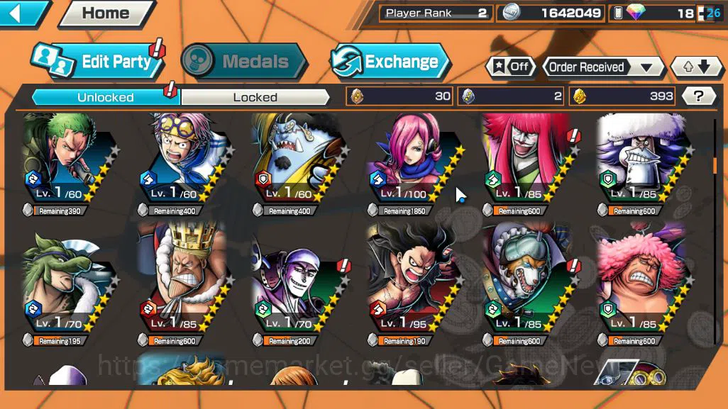One Piece Bounty Rush Accounts Starter Global|4 EX|Raid Onigashima Roronoa Zoro,Battle Of Monster Onigashima Kaido,Olin The 6