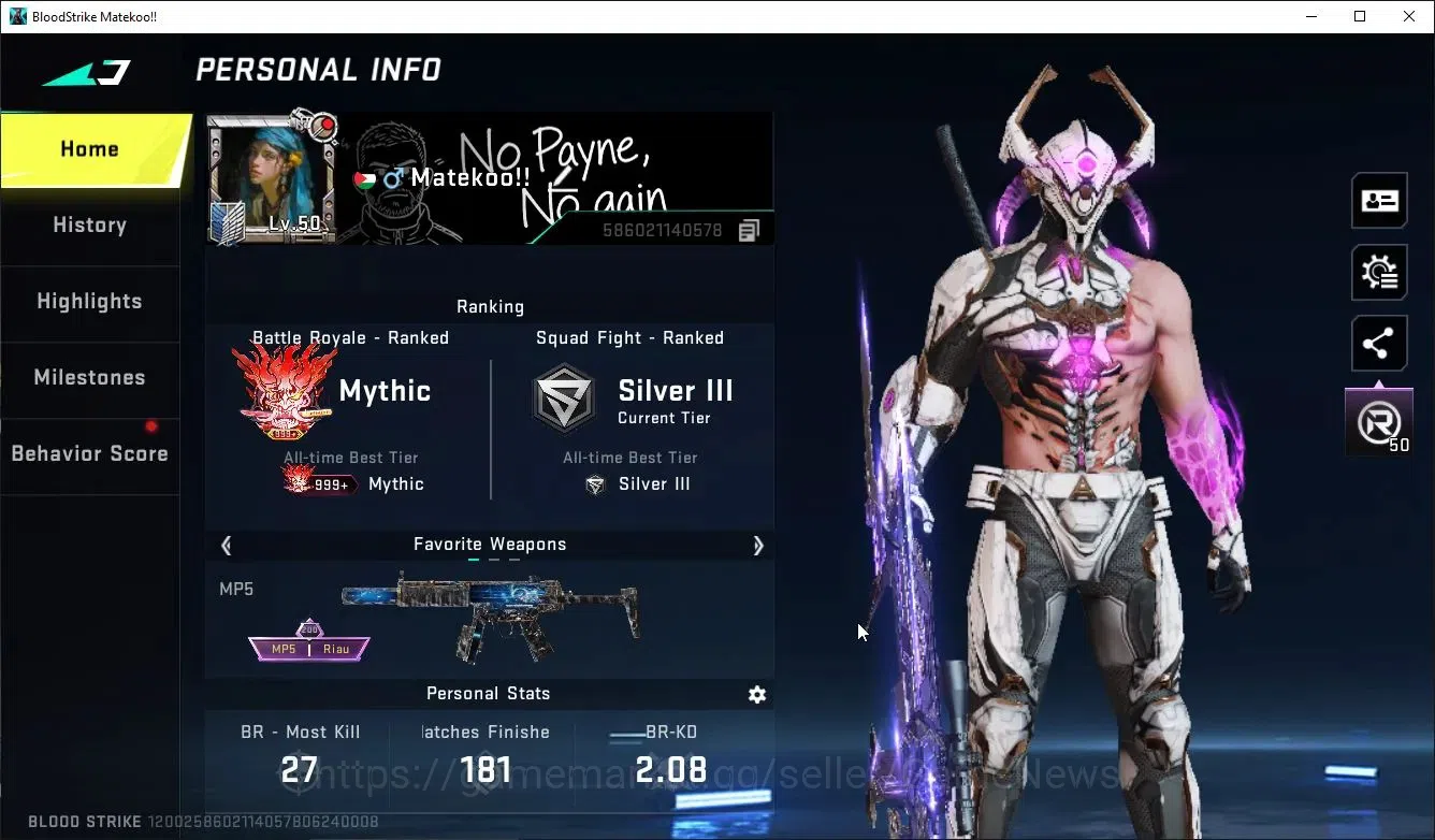 Blood Strike Accounts ASIA|Collab TOKYO REVENGE FN2000+5 ULTRA[Zero,Krak image 2