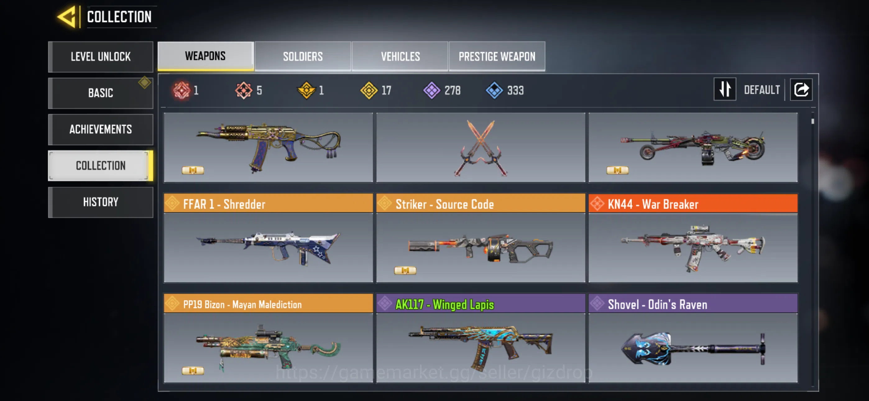 Call of Duty: Mobile Accounts 5 mythics  | 17 leggy | prestige weapon| 1 leggy s image 3