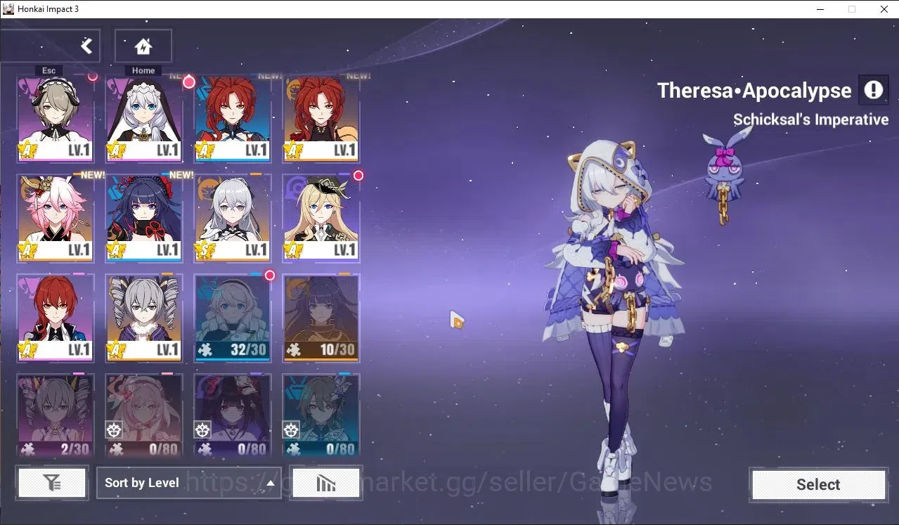 Honkai Impact 3rd Accounts SEA Lvl 25|Starter|1 Full Set (Raiden Mei Xentinel image 2