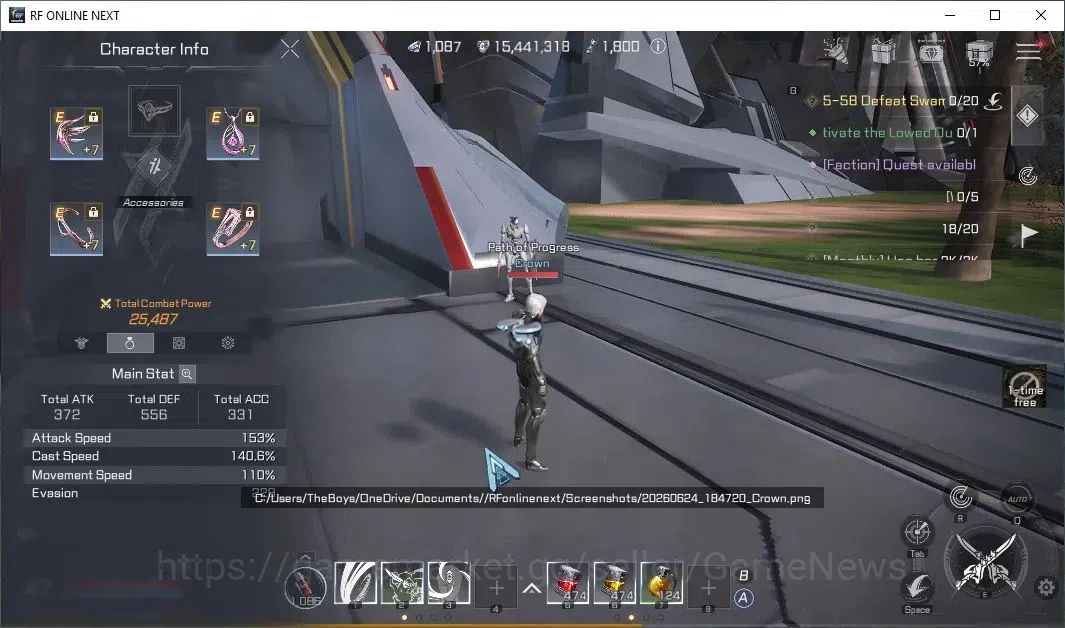 RF Online Next Accounts Starter Anka 3 | Lvl 47 | 1K Diamond + 25k CP + 15 image 8
