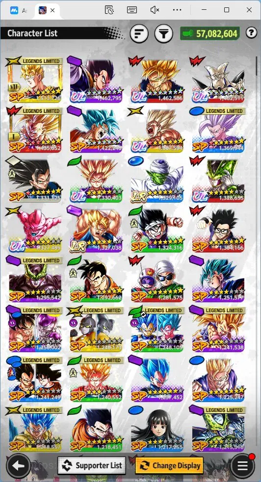 Dragon Ball Legends Accounts High-End Android|Lvl 161|57M Total Power|12 CC|2 LR|7 UL|LR S Vegito,FWK Piccolo|UL SS Goku,SS2 20