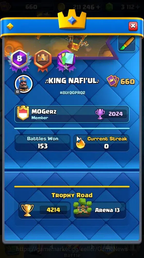 Clash Royale Accounts KTL 10|Trophy 3212|Card 52|1 Hero 3 EVO 10 Epic 20 image 2