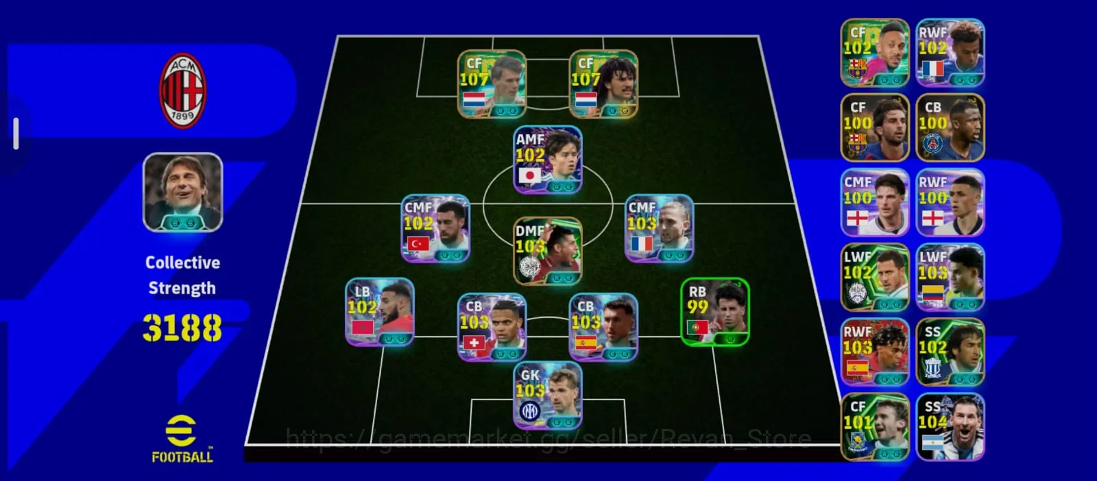 eFootball Accounts Meta Player Epic Ruud Gullit 107 x Epic Van Basten 107 | Ovr 3188 1