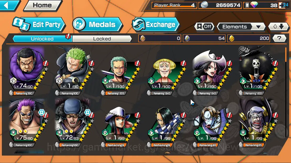 One Piece Bounty Rush Accounts Global|6 EX|4Emperor Teach,5Elder Saturn,FilmZ Zep image 3