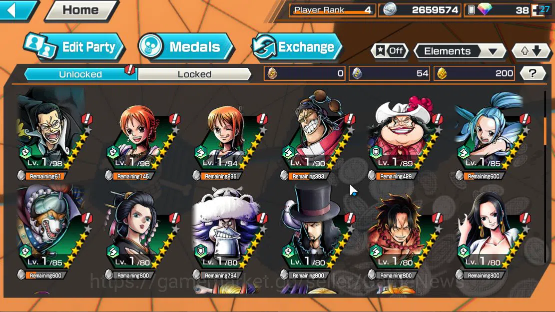 One Piece Bounty Rush Accounts Global|6 EX|4Emperor Teach,5Elder Saturn,FilmZ Zep image 4