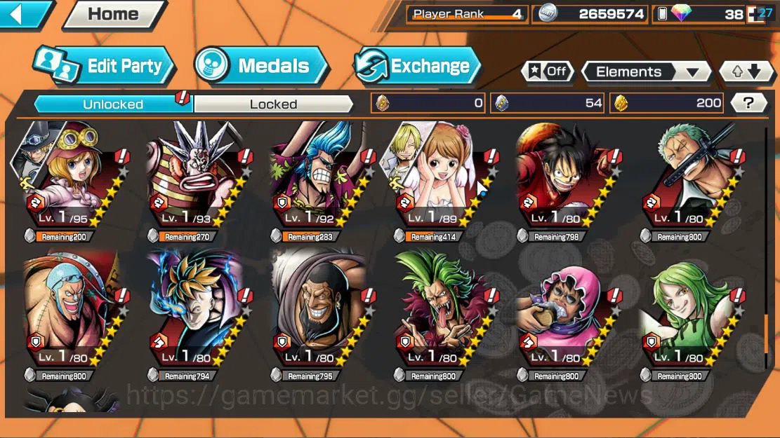 One Piece Bounty Rush Accounts Global|6 EX|4Emperor Teach,5Elder Saturn,FilmZ Zep image 8