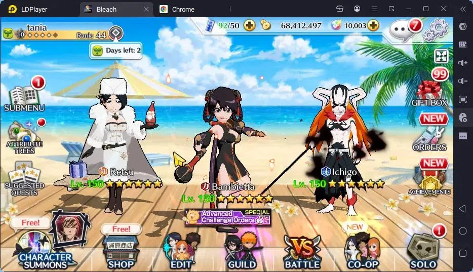 Bleach: Brave Souls Accounts Starter GLOBAL | 10K Orb + fresh Story |Ichigo 8TH,Zangetsu Speed,UlquioraTheHidden,Aizen 1
