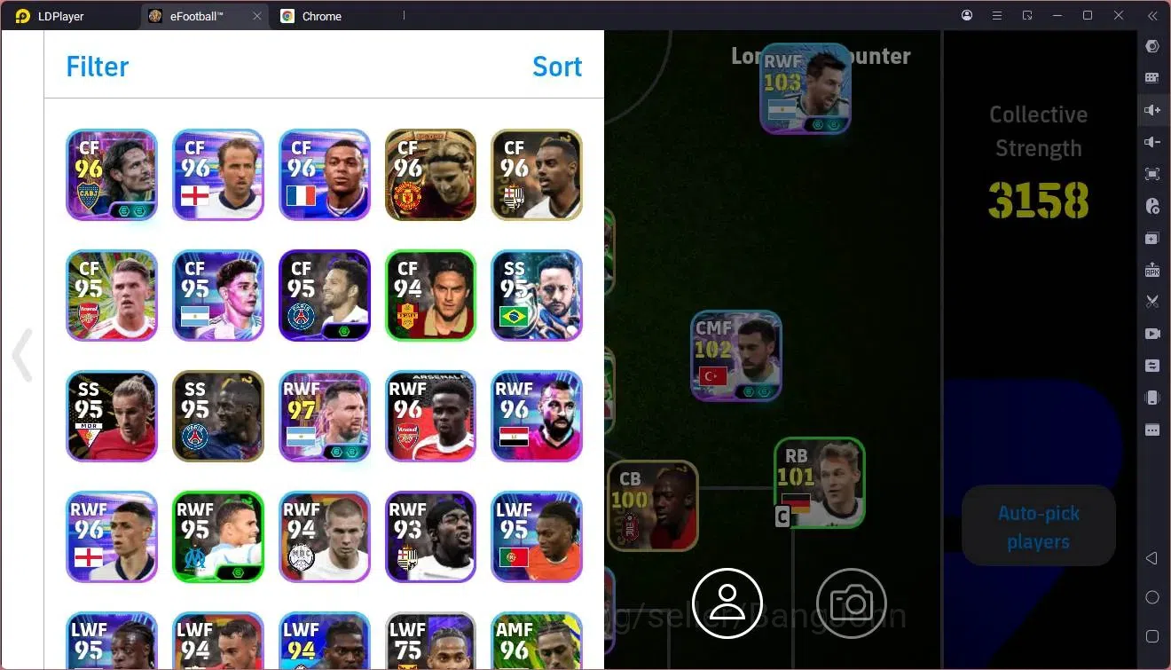 eFootball Accounts High-End Mobile |PW 3158|Bigtime Forlan|Epic Lahm,Scholes,Gerrard,Rijkaard,Bale Etc|SHW Messi,Kökçü,Yamal 2
