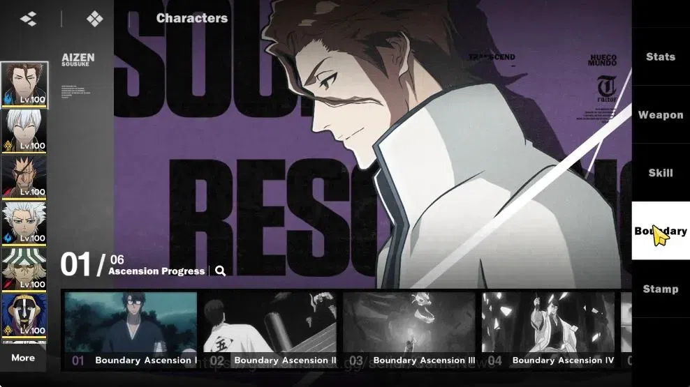 BLEACH: Soul Resonance Accounts NuverseSEA|LV 77|15 SSR [AizenB1,ToshiroB1,Gin,May image 5