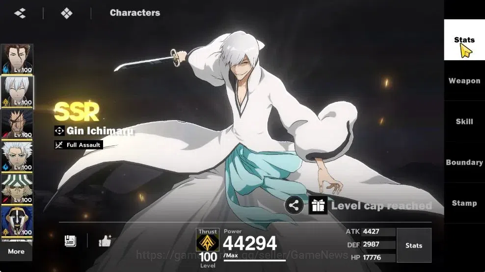 BLEACH: Soul Resonance Accounts NuverseSEA|LV 77|15 SSR [AizenB1,ToshiroB1,Gin,May image 7