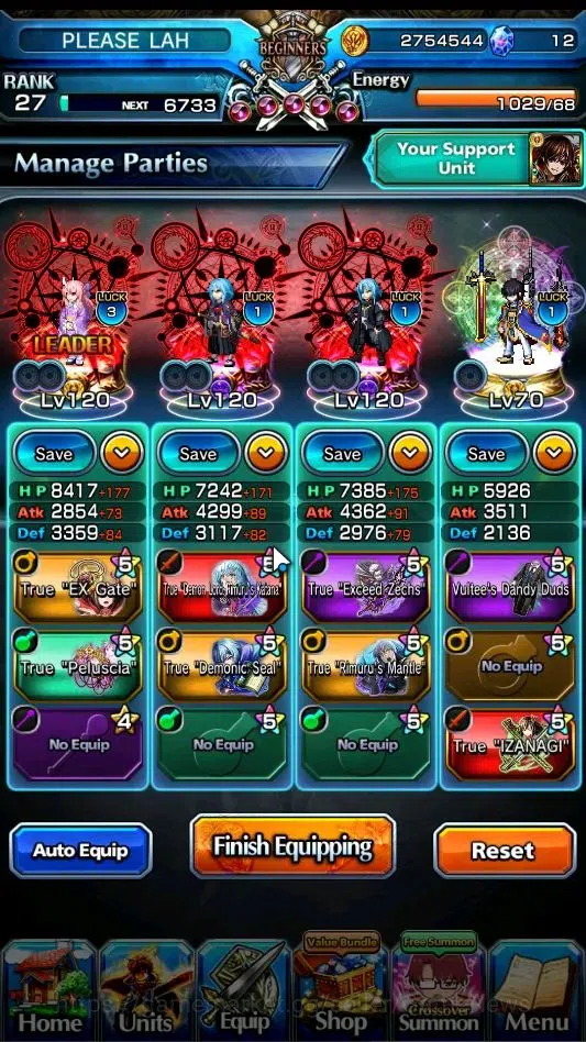 Grand Summoners Accounts Mid-Game Global|Rank 27|7 Ascend 2 TW|(DL Rimuru,DLS Rimuru)+TW,2x Diablo,Shuna,CF Milim,Canaria,G 3