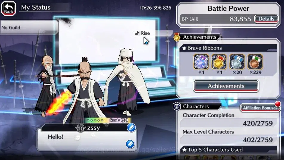 Bleach: Brave Souls Accounts [GLOBAL]20K Orbs+Fresh All Story|Lv200(TYBW24 Byak image 2