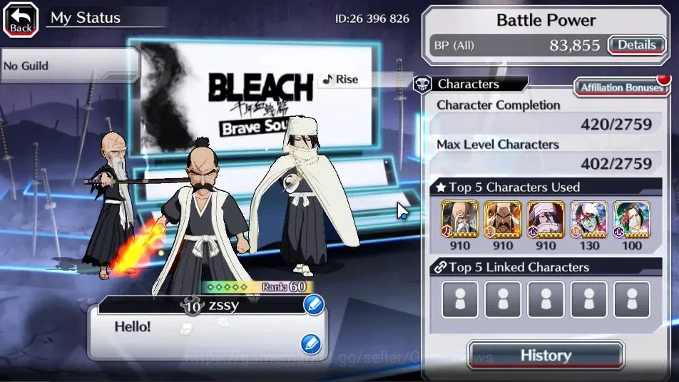 Bleach: Brave Souls Accounts [GLOBAL]20K Orbs+Fresh All Story|Lv200(TYBW24 Byak image 3