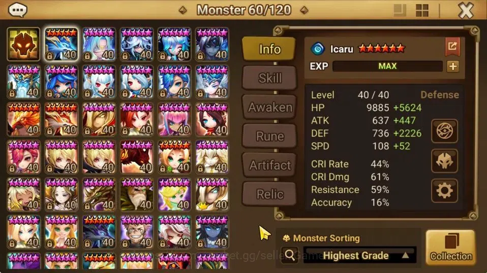 Summoners War: Sky Arena Accounts GLOBAL Lv 69|1 LD[Geldnir]|22 Total NB5[Leo,Xing Z image 10