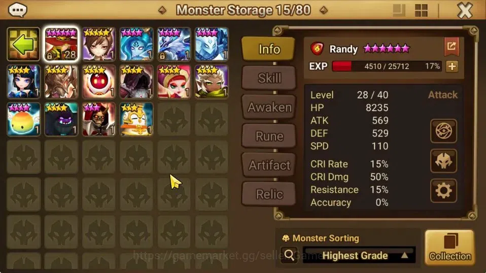 Summoners War: Sky Arena Accounts GLOBAL Lv 69|1 LD[Geldnir]|22 Total NB5[Leo,Xing Z image 12