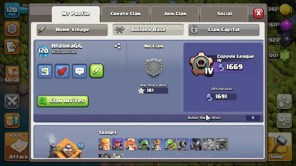 Clash of Clans Accounts High-End LV 120|TH 13-BH 6|HH 7|LimitedSkin|BK 50 AQ 50 GW 23 MP 50 RC 16 BM 4 |1001 Gems|CN 4