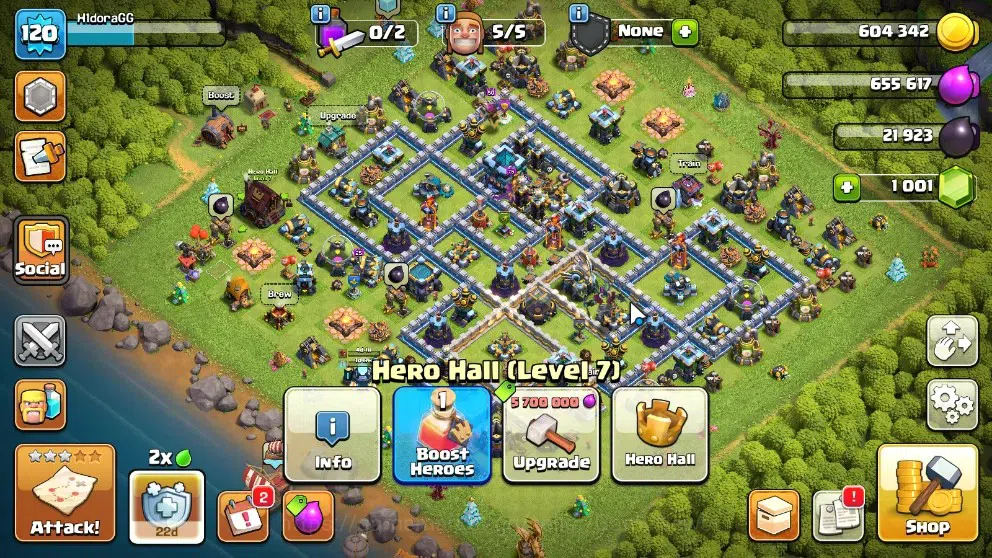 Clash of Clans Accounts High-End LV 120|TH 13-BH 6|HH 7|LimitedSkin|BK 50 AQ 50 GW 23 MP 50 RC 16 BM 4 |1001 Gems|CN 6