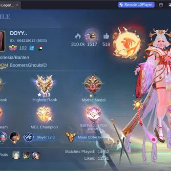 Mobile Legends: Bang Bang Accounts Collector Global|Hero133|Skin 417|Mega|Legend:Lunox,Gusion|Asp:Layla,Ruby,Chang'e|Duacito