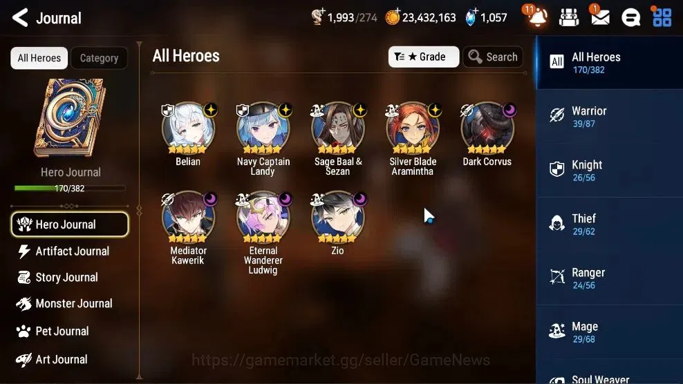Epic Seven Accounts High-End GLOBAL UnVerif|NewEra|8 ML(Belian,ZIO,Dark Corverus,Etc)+Setsuka,Saria,landy,Etc|AUTO W 6
