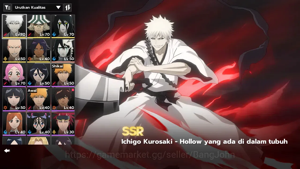 BLEACH: Soul Resonance Accounts Nuverse SEA | Lvl 54 | 5 SSR Seal 2 (Ulquiora 1/6, White Ichigo, Urahara 1/6, Ikkaku 18