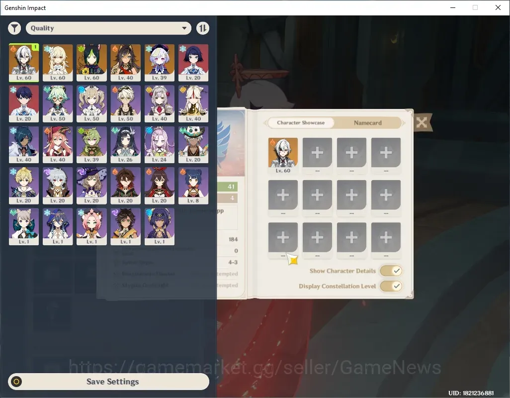 Genshin Impact Accounts Others Asia|AR 41|1 Limited + 3 Standard| Arlecchino | Tighnari,Dehya,Qiqi |Female MC|Take 1