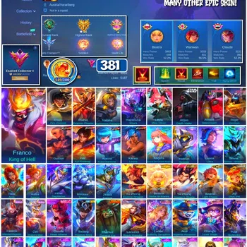 Mobile Legends: Bang Bang Collector #3607 381 Skins | Legend Franco | 3 Collectors | 1 image 1