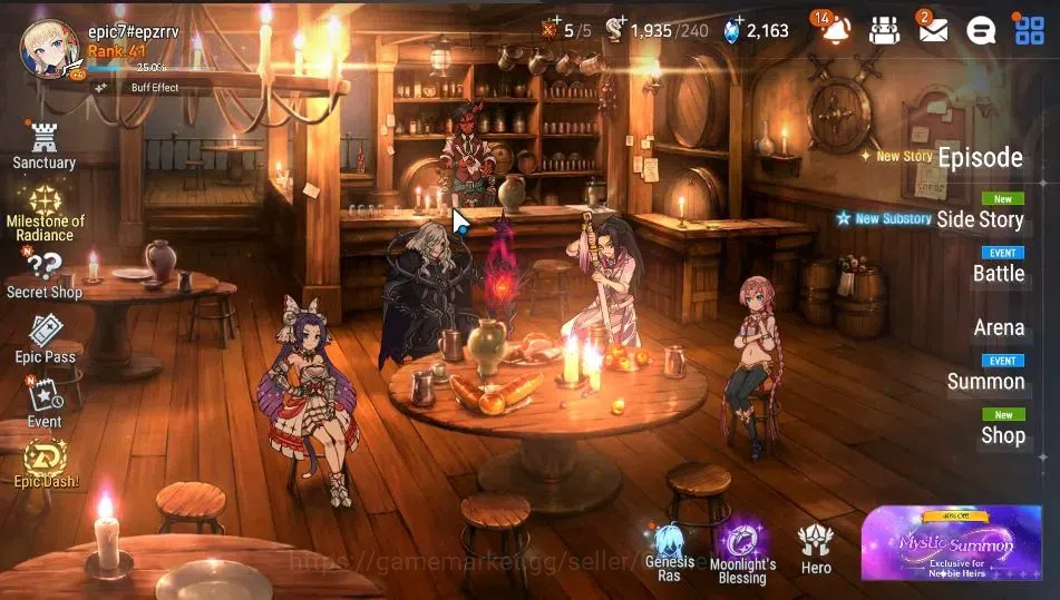 Epic Seven Accounts ASIA UnVerif|4 ML(BHwayoung,Straze,US Chouxm,EW Lu image 1