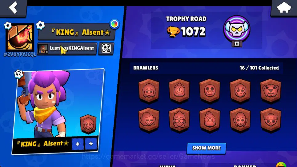 Brawl Stars Accounts 1072 Trophy|16 Brawlers 4 MAX Lv Myth: Mortis|1 Ep image 12