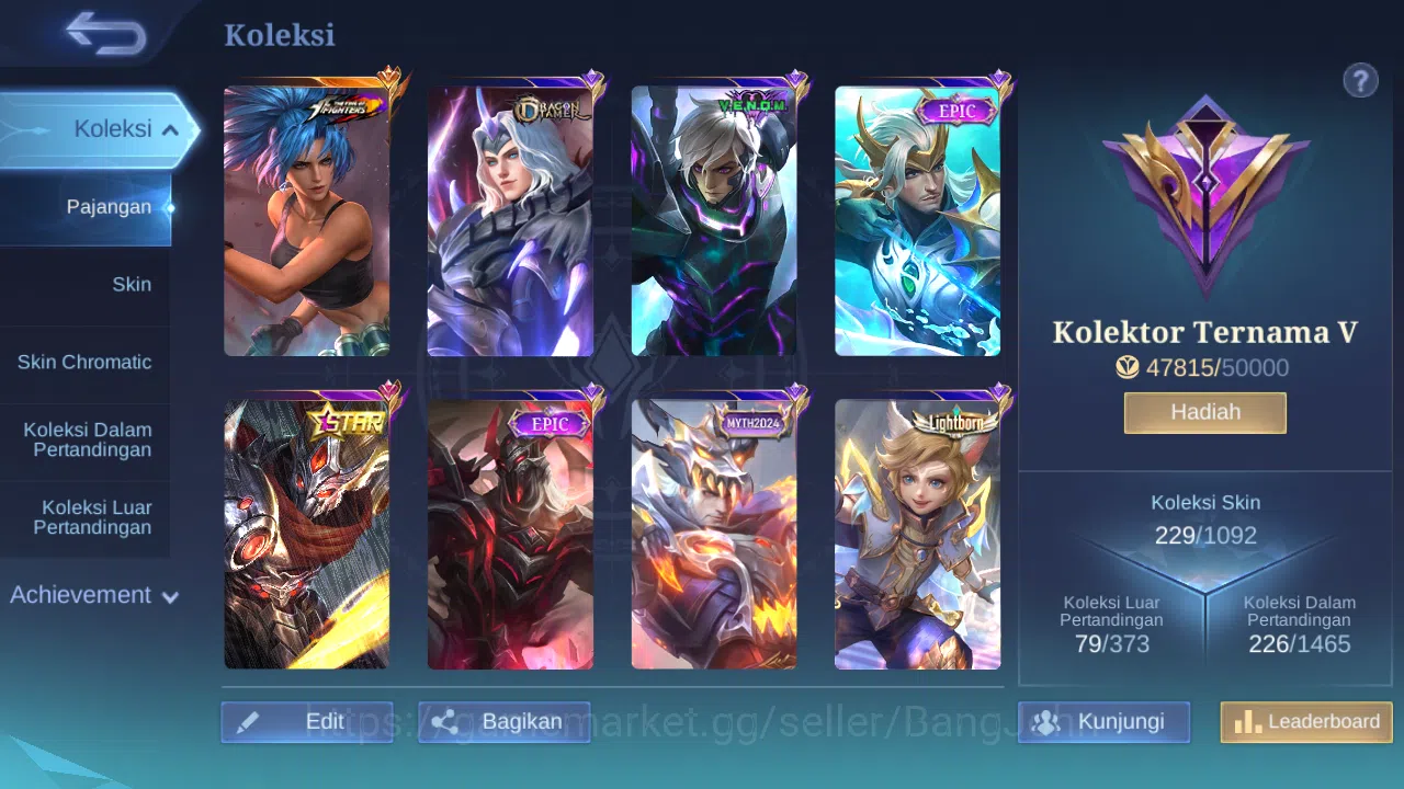 Mobile Legends: Bang Bang Accounts Others Hero 128 Skin 229 | KOF Karina | Annual Haya | CC Natalia | Dtamer lance, Estes 12