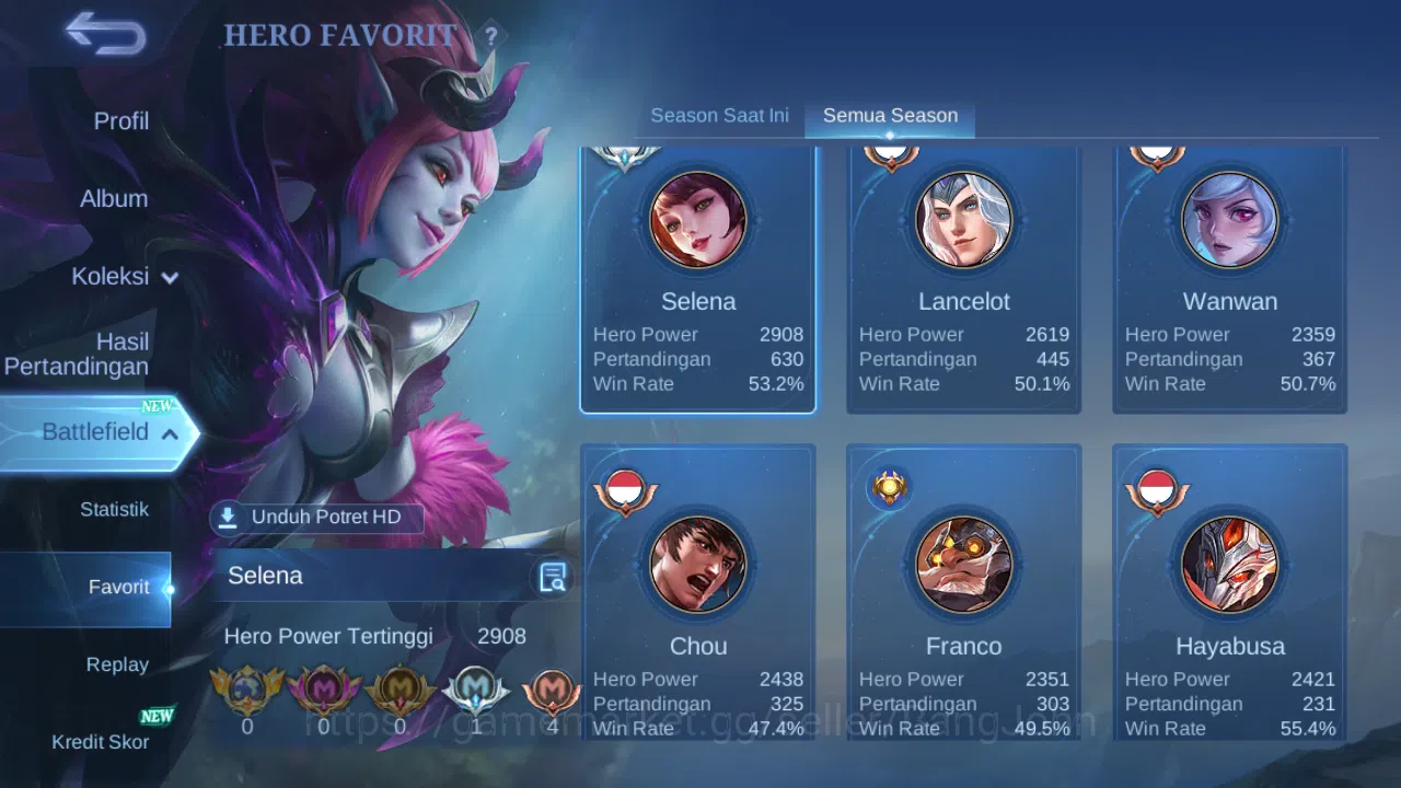 Mobile Legends: Bang Bang Accounts Others Hero 128 Skin 229 | KOF Karina | Annual Haya | CC Natalia | Dtamer lance, Estes 17