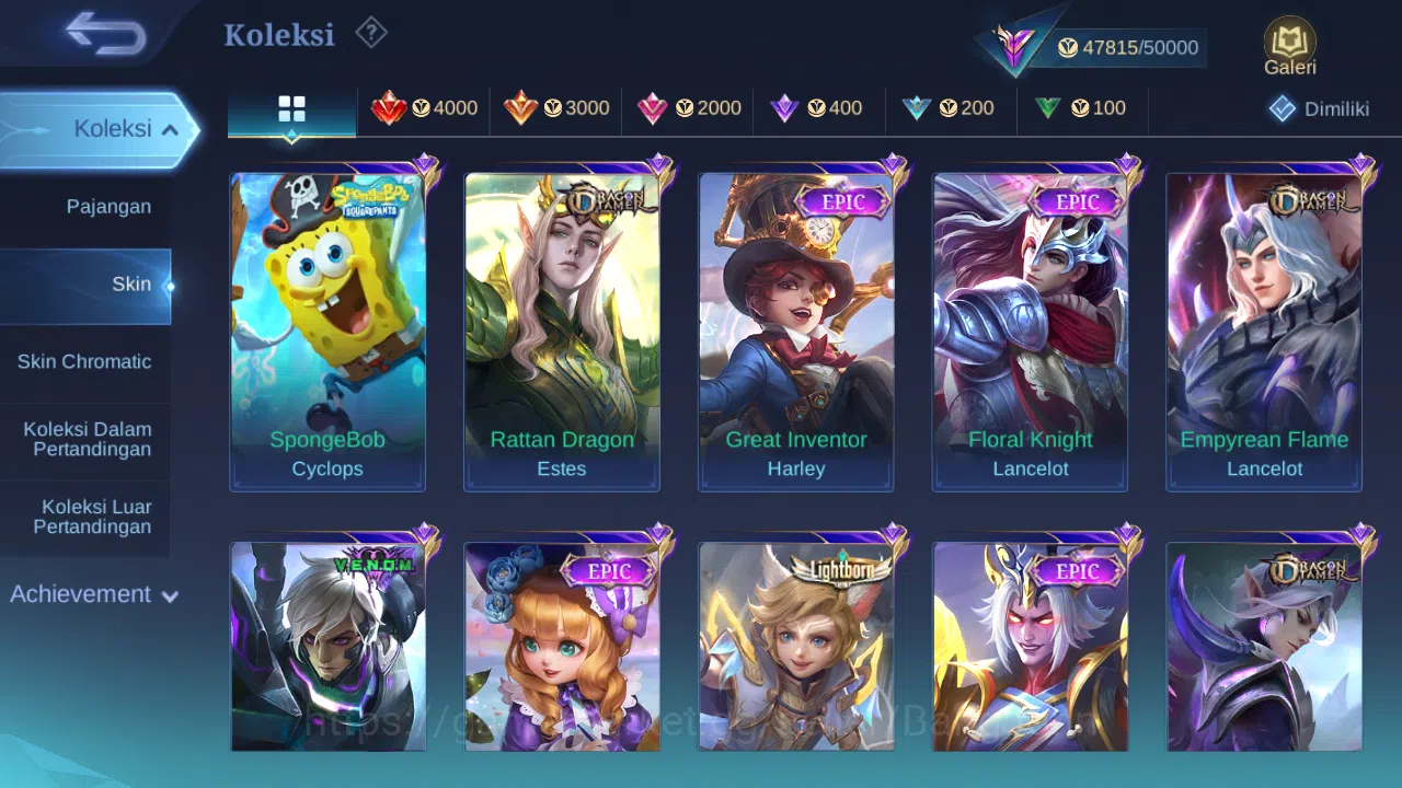 Mobile Legends: Bang Bang Accounts Others Hero 128 Skin 229 | KOF Karina | Annual Haya | CC Natalia | Dtamer lance, Estes 6