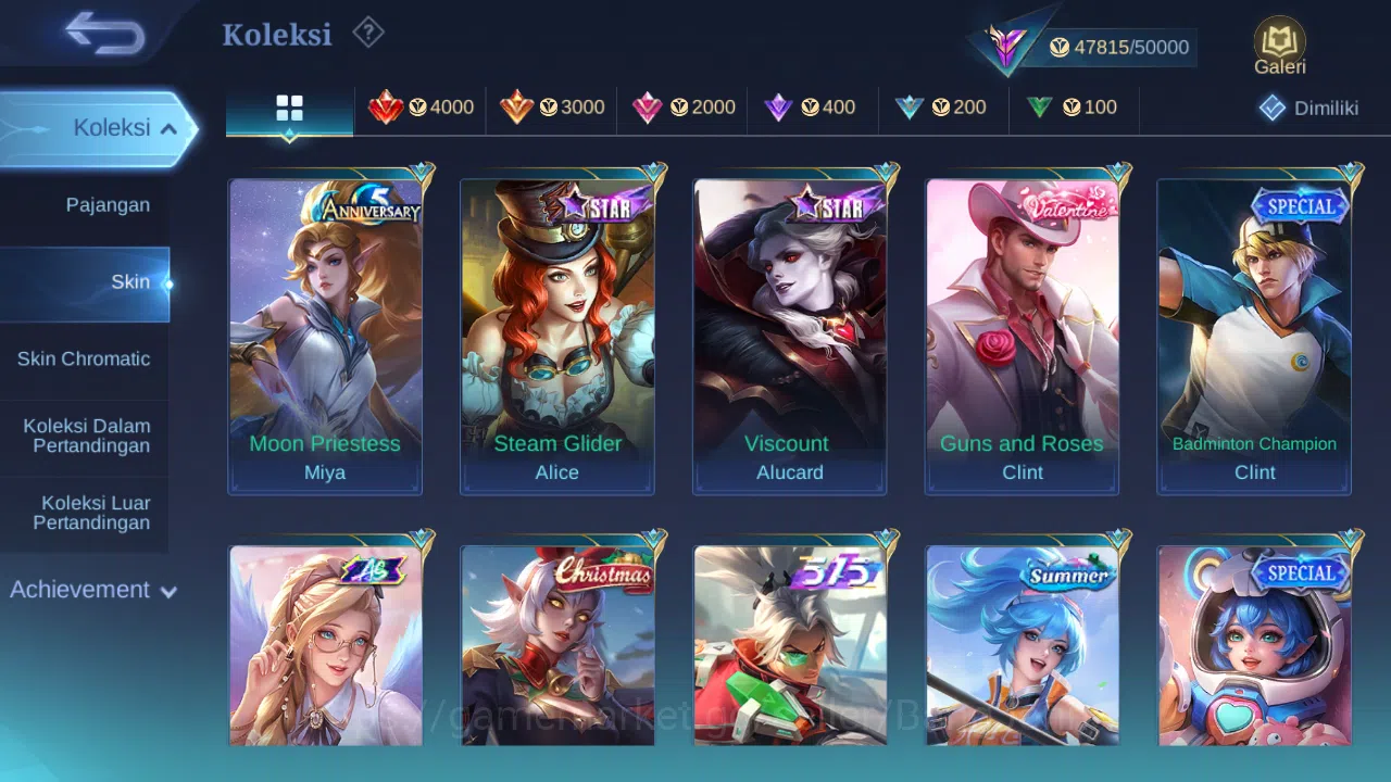 Mobile Legends: Bang Bang Accounts Others Hero 128 Skin 229 | KOF Karina | Annual Haya | CC Natalia | Dtamer lance, Estes 7