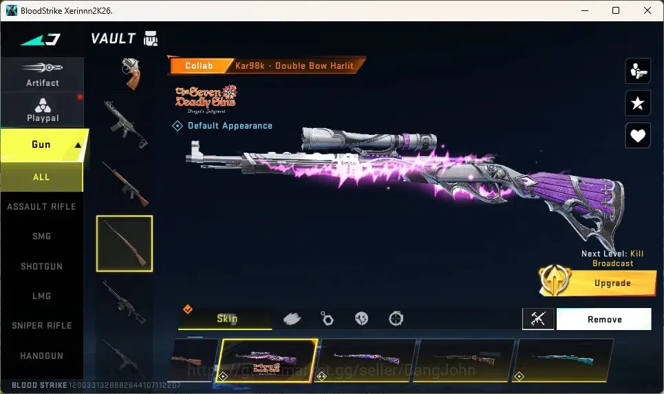 Blood Strike Accounts High-End ASIA | 2 EVO: FAL,Galil|5 Eternal Guns|2 Eternal Striker|3 7DS,2 AOT,1 EVA,2 TR|2 Ultra 10