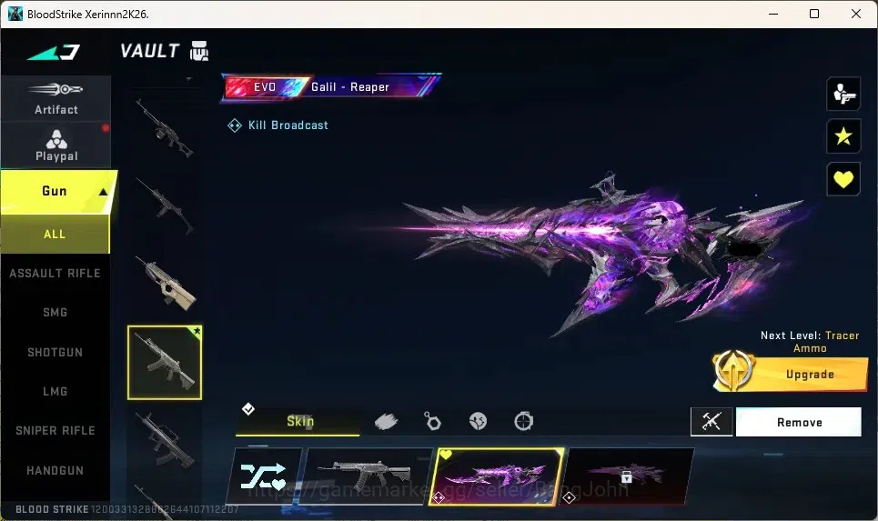 Blood Strike Accounts High-End ASIA | 2 EVO: FAL,Galil|5 Eternal Guns|2 Eternal Striker|3 7DS,2 AOT,1 EVA,2 TR|2 Ultra 13