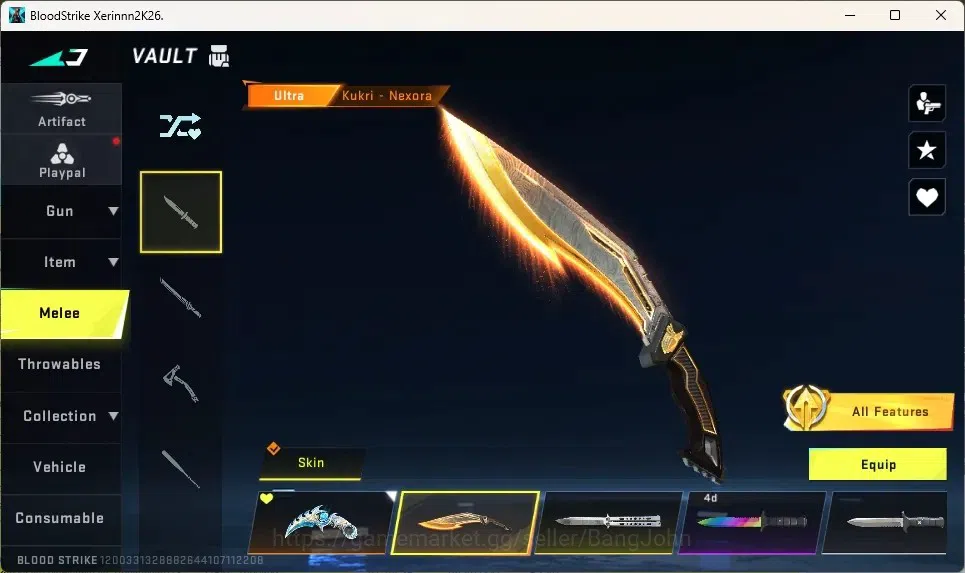 Blood Strike Accounts High-End ASIA | 2 EVO: FAL,Galil|5 Eternal Guns|2 Eternal Striker|3 7DS,2 AOT,1 EVA,2 TR|2 Ultra 18