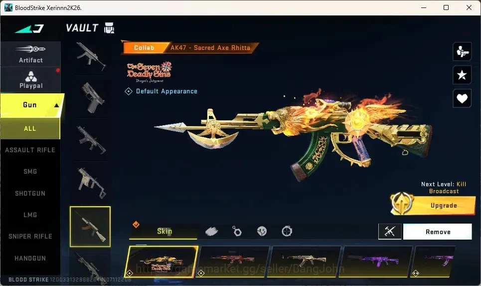 Blood Strike Accounts High-End ASIA | 2 EVO: FAL,Galil|5 Eternal Guns|2 Eternal Striker|3 7DS,2 AOT,1 EVA,2 TR|2 Ultra 3